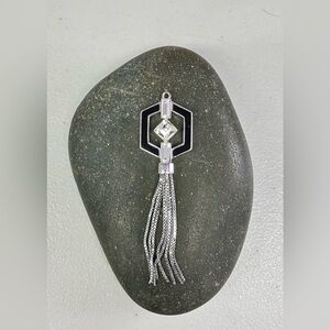 Vintage Givenchy Art Deco Style Enamel Rhinestone Tassel Pendant